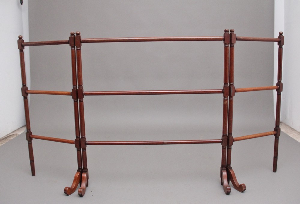 19th Century mahogany folding towel rail View II