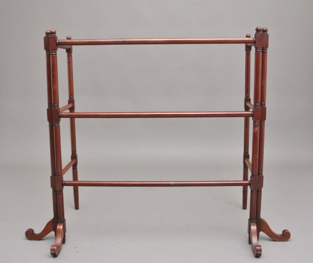 19th Century mahogany folding towel rail View III