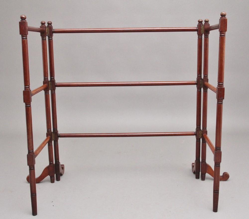 19th Century mahogany folding towel rail View V