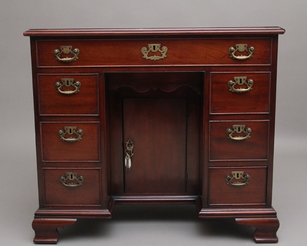 18th Century antique mahogany kneehole desk