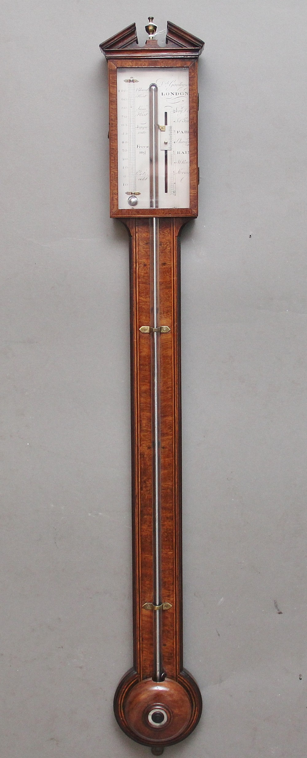 A fabulous quality early 19th Century mahogany stick barometer by Girolimo of London