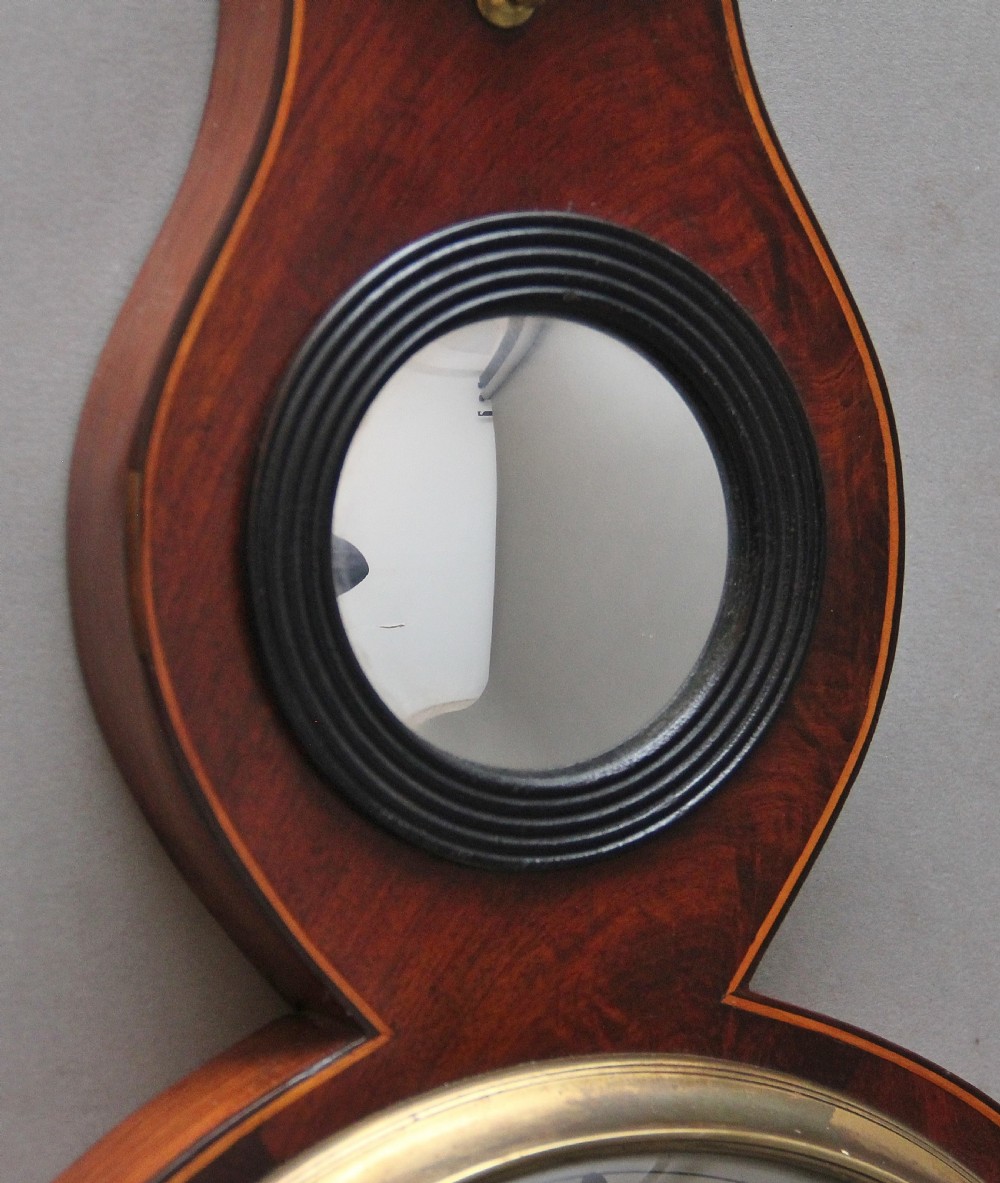19th Century mahogany banjo barometer by P Nolfi of Taunton View VII
