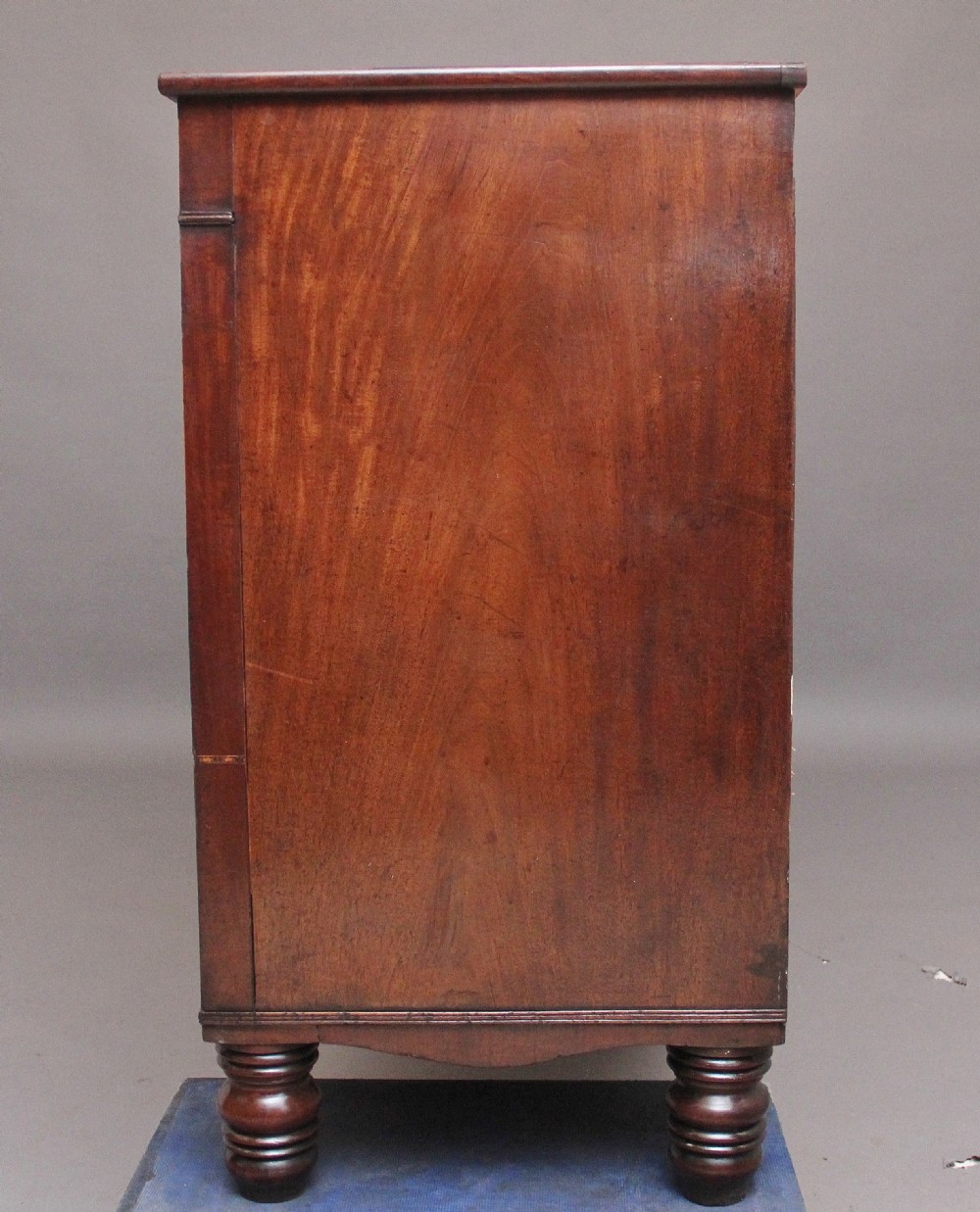large early 19th Century mahogany and boxwood strung dresser base View VI
