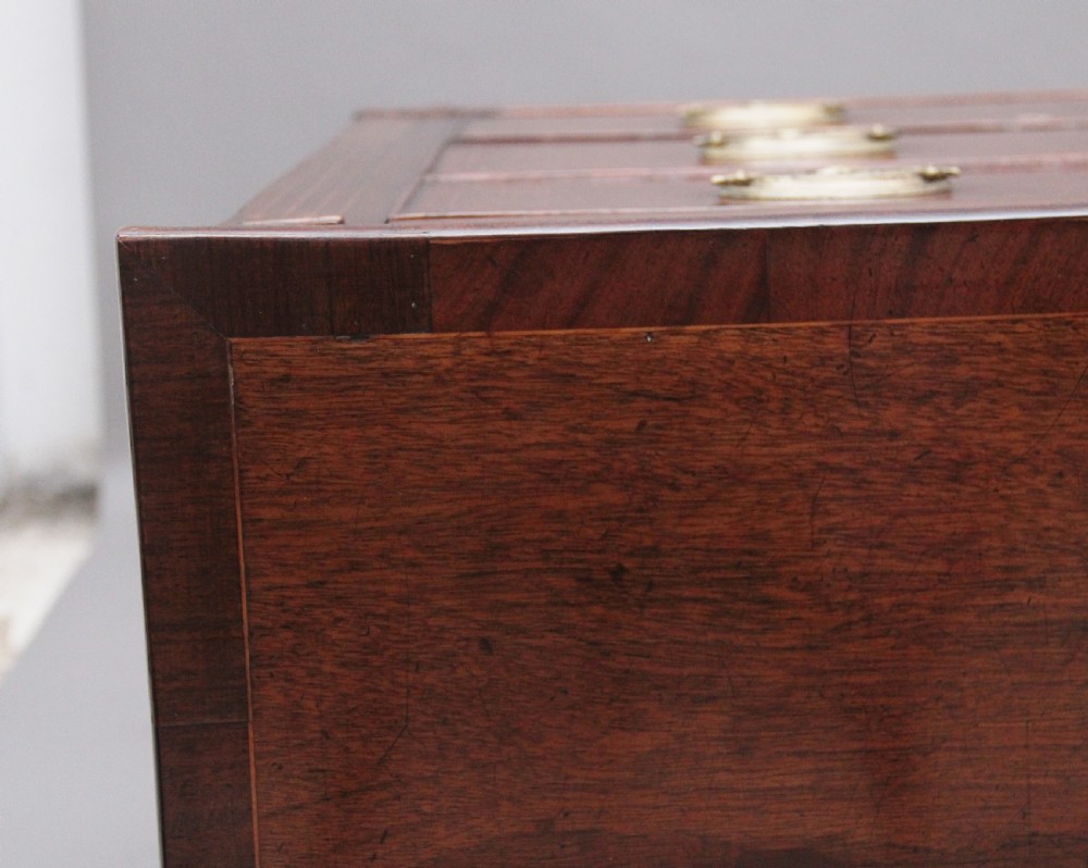 large early 19th Century mahogany and boxwood strung dresser base View XII