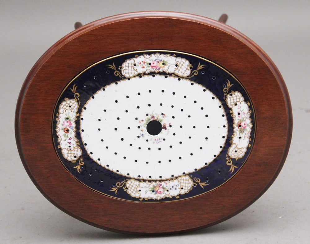 Early 20th Century mahogany occasional table with a ceramic inset View V