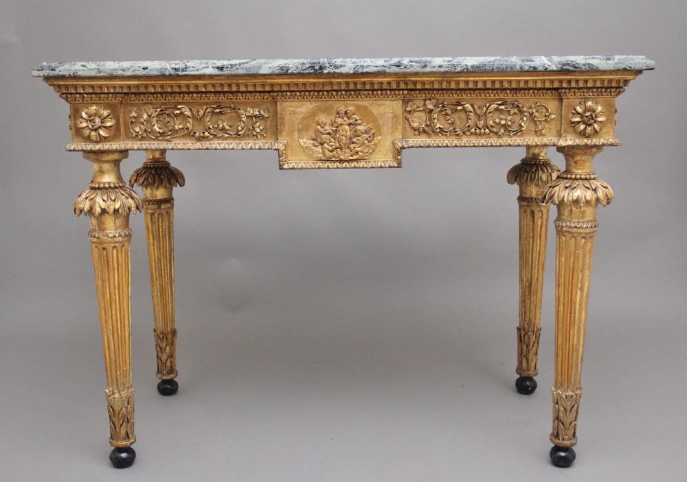 A superb quality 18th Century Italian giltwood console table
