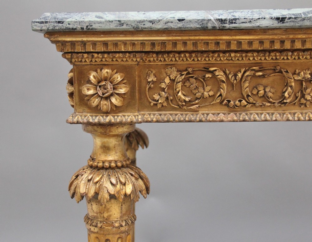 A superb quality 18th Century Italian giltwood console table View V