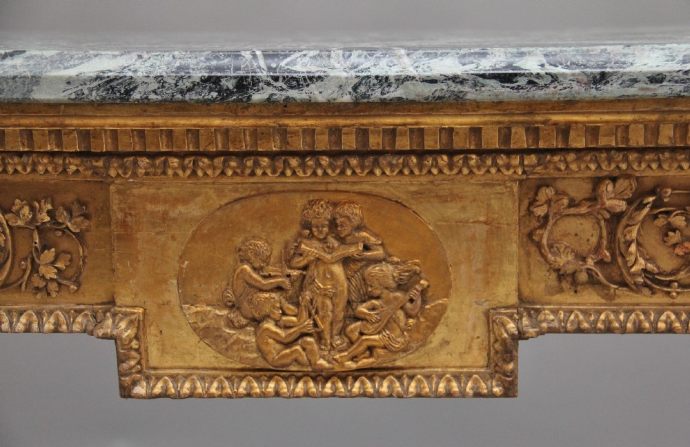 A superb quality 18th Century Italian giltwood console table View VII