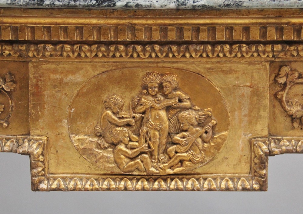 A superb quality 18th Century Italian giltwood console table View VIII