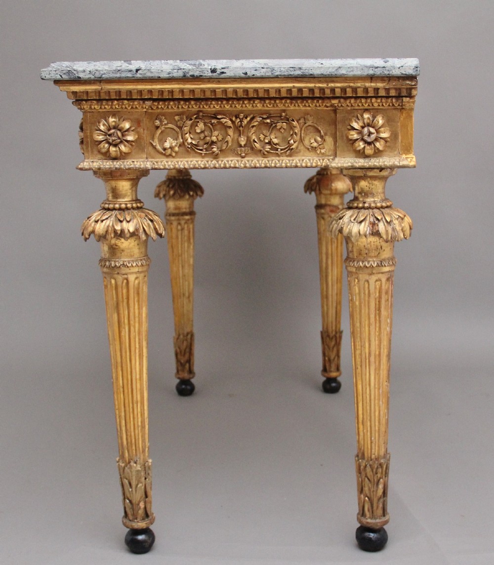 A superb quality 18th Century Italian giltwood console table View IX