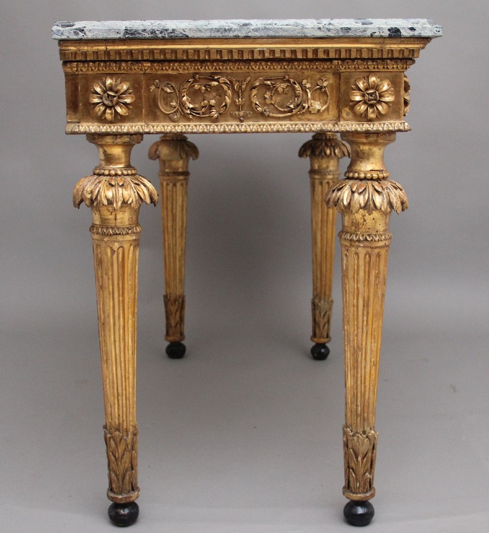 A superb quality 18th Century Italian giltwood console table View XVIII