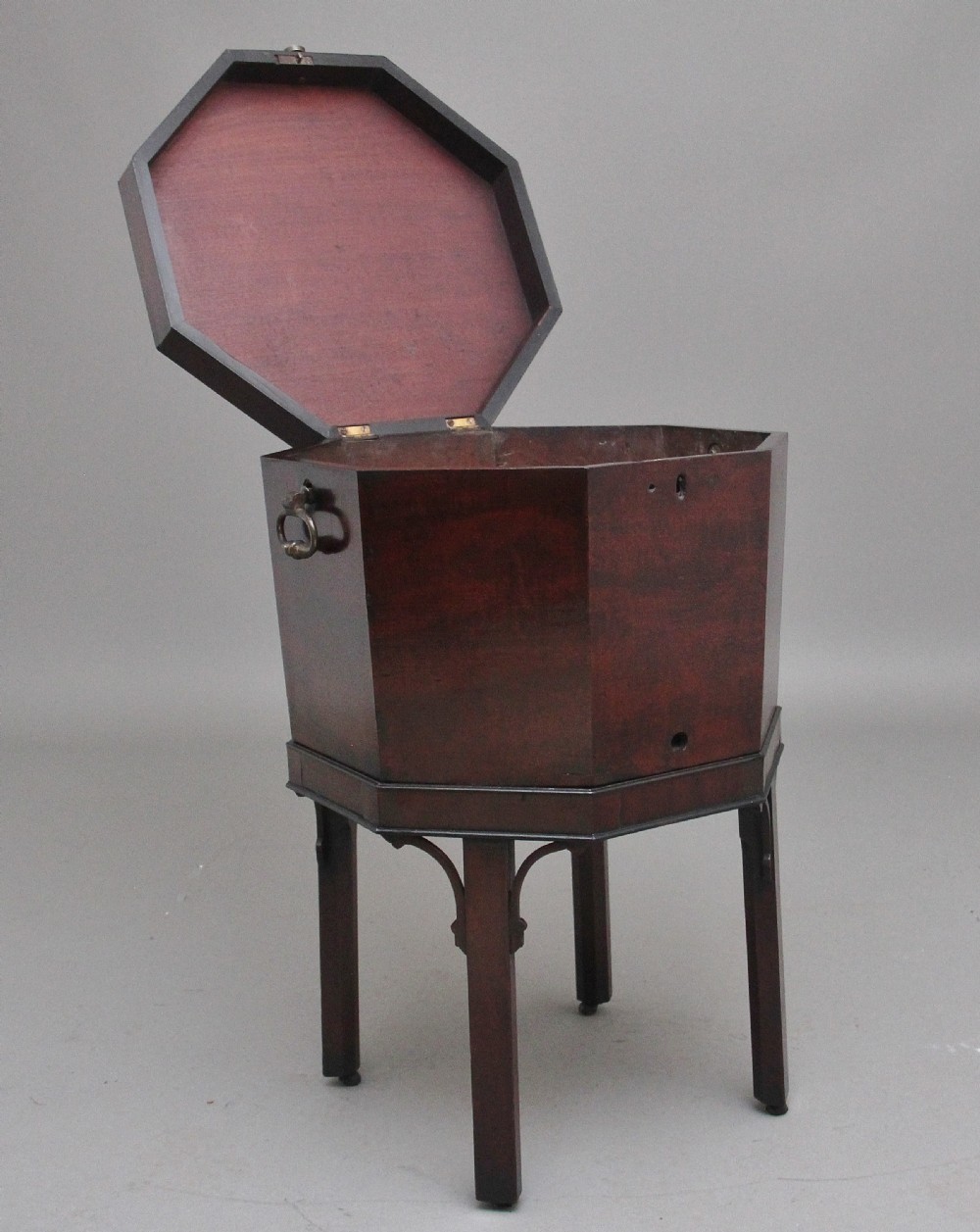18th Century mahogany octagon shaped wine cooler View II