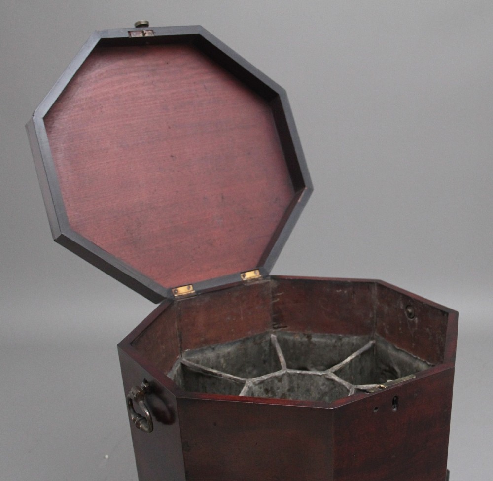 18th Century mahogany octagon shaped wine cooler View III