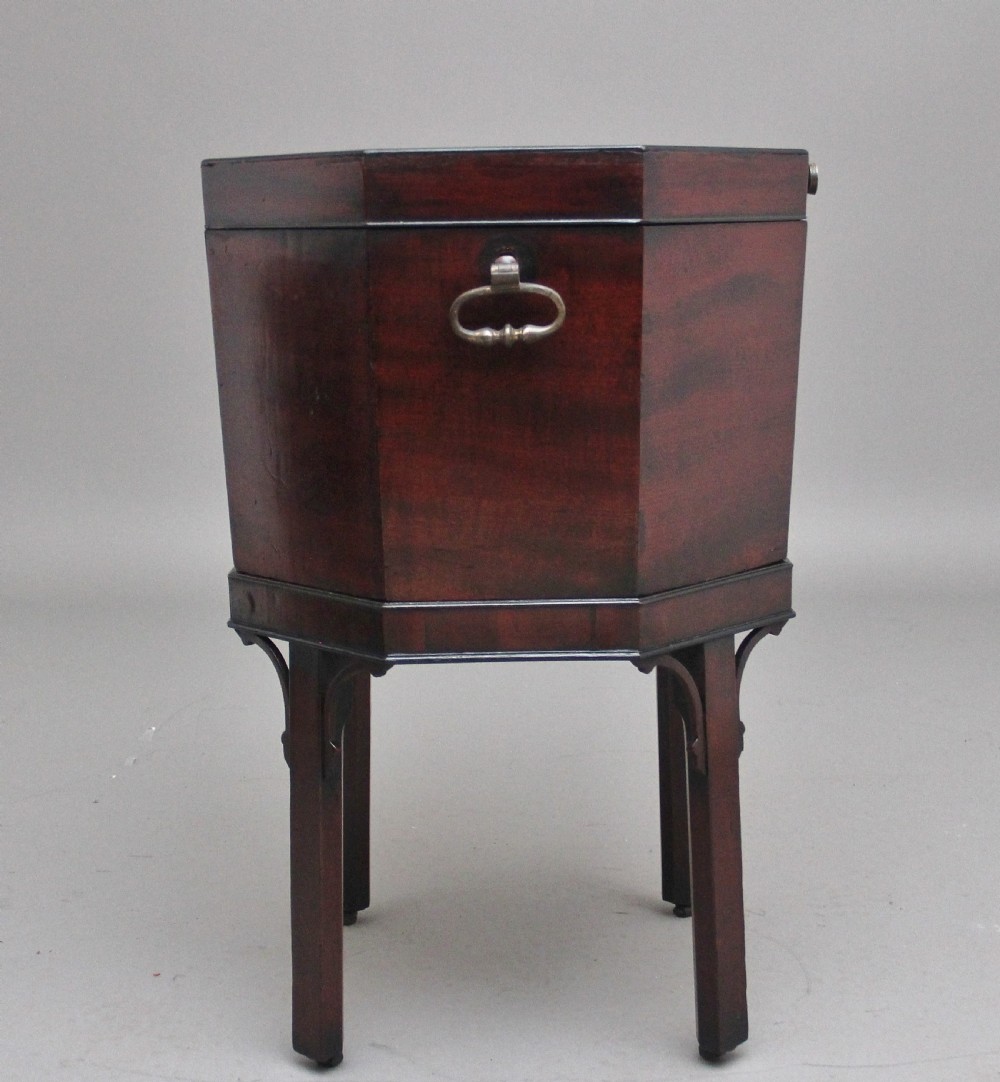 18th Century mahogany octagon shaped wine cooler View IV