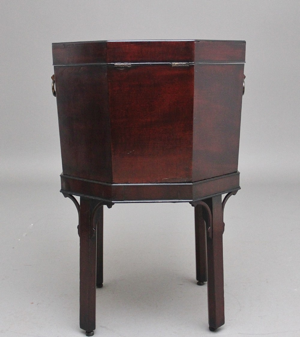 18th Century mahogany octagon shaped wine cooler View V