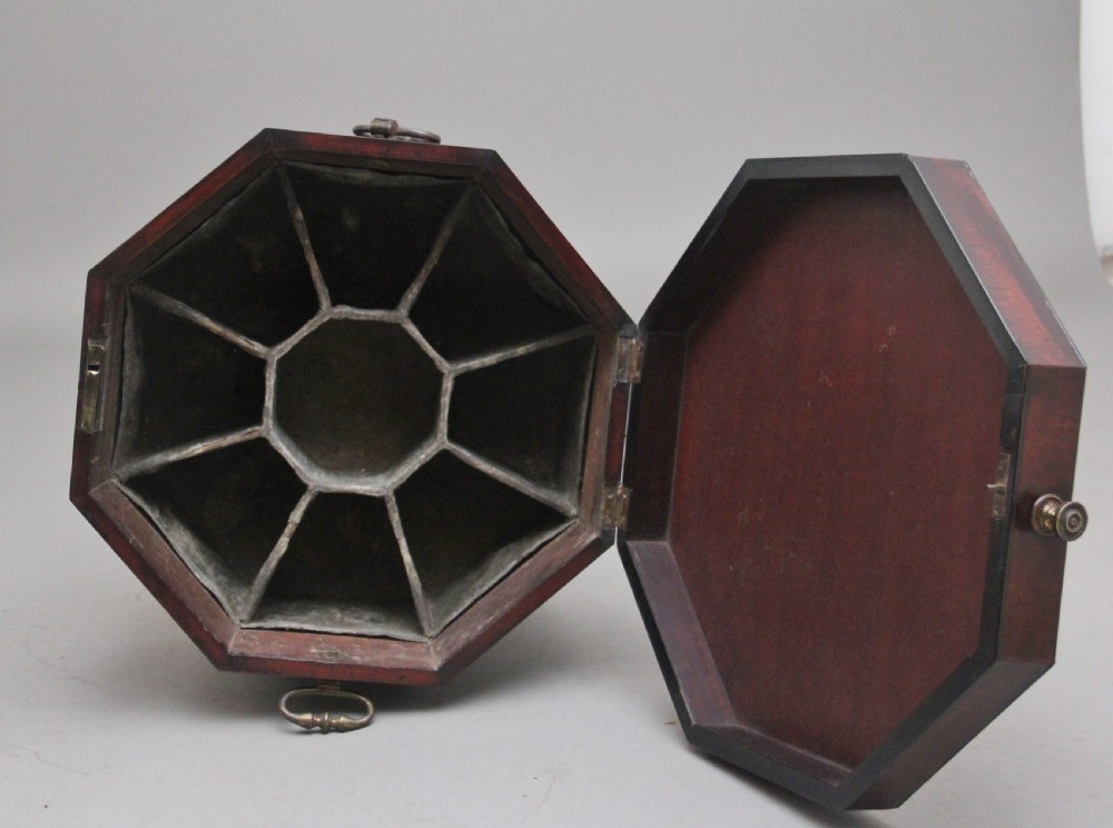 18th Century mahogany octagon shaped wine cooler View VIII