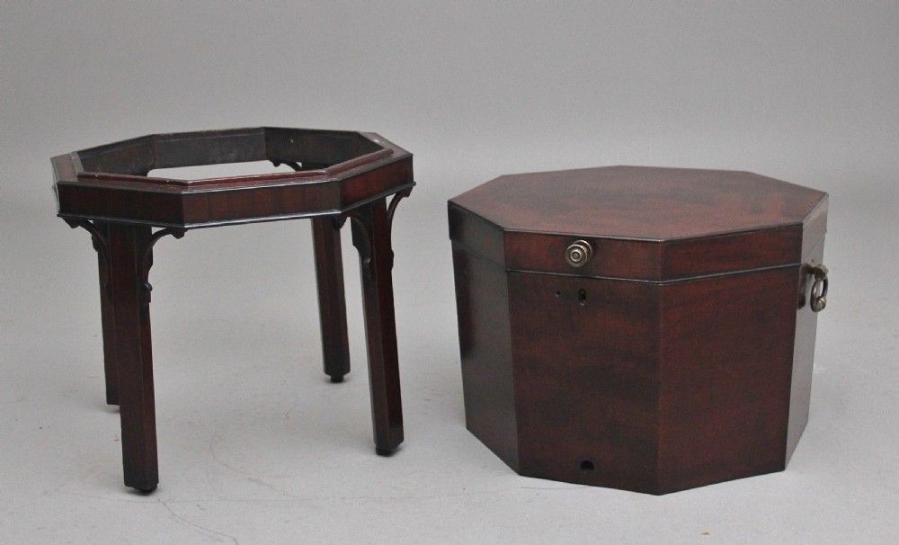 18th Century mahogany octagon shaped wine cooler View IX