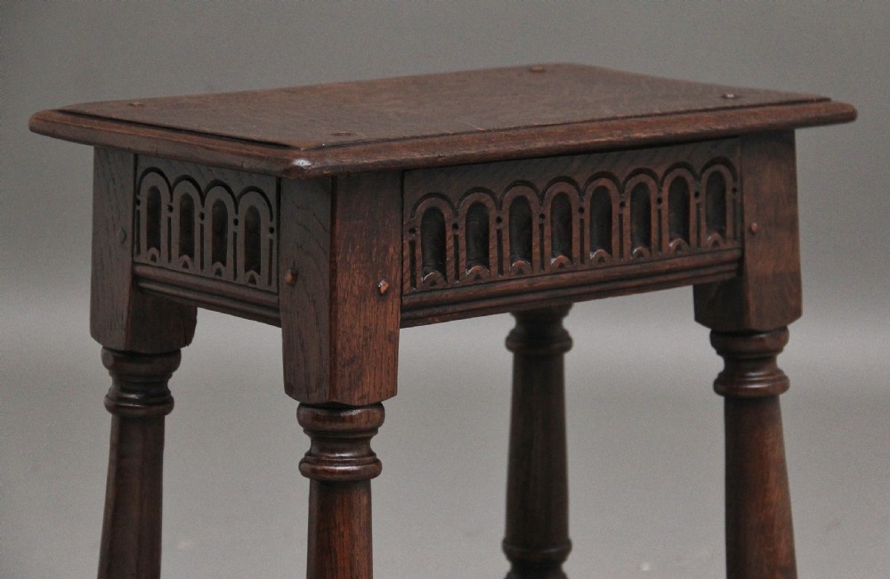 Early 20th Century oak joint stool in the 17th Century style View VII