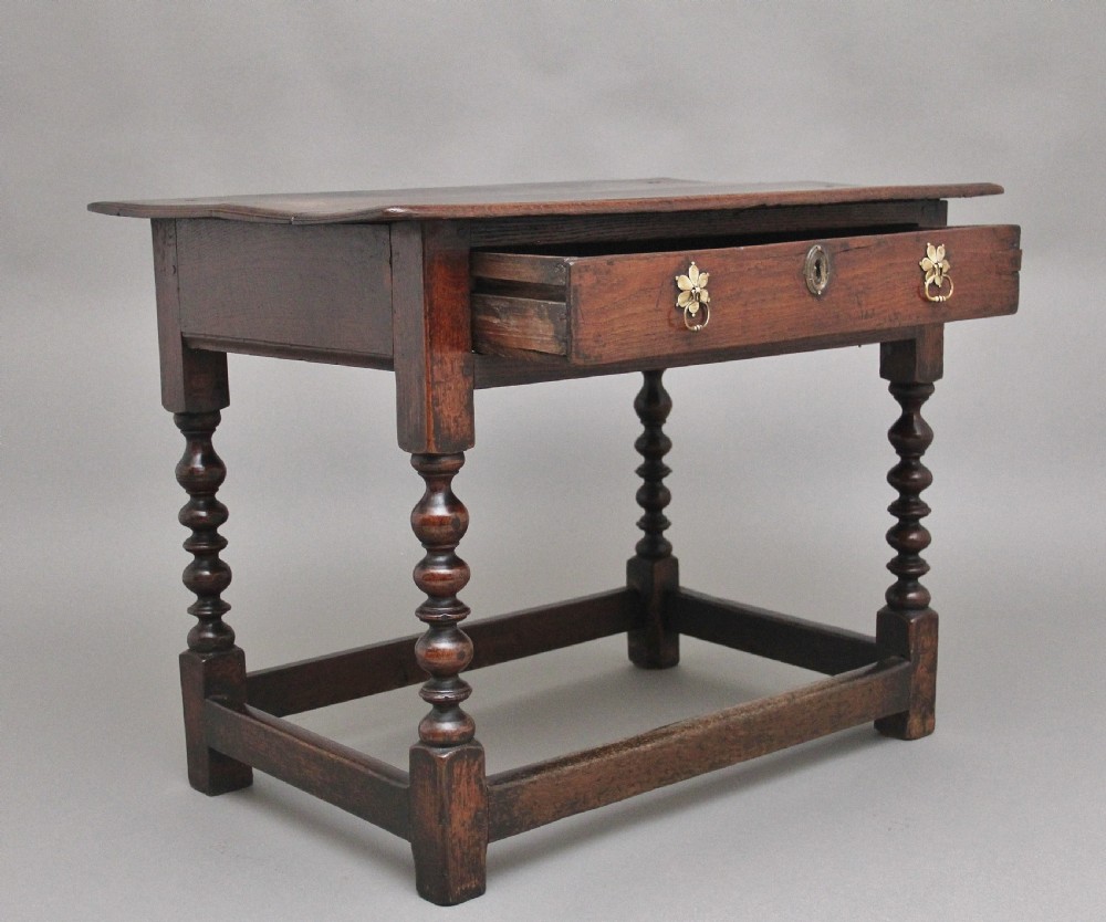 Early 18th Century oak side table View IV