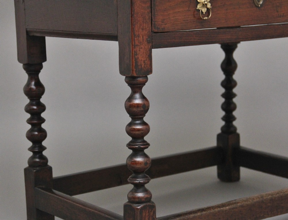 Early 18th Century oak side table View VIII