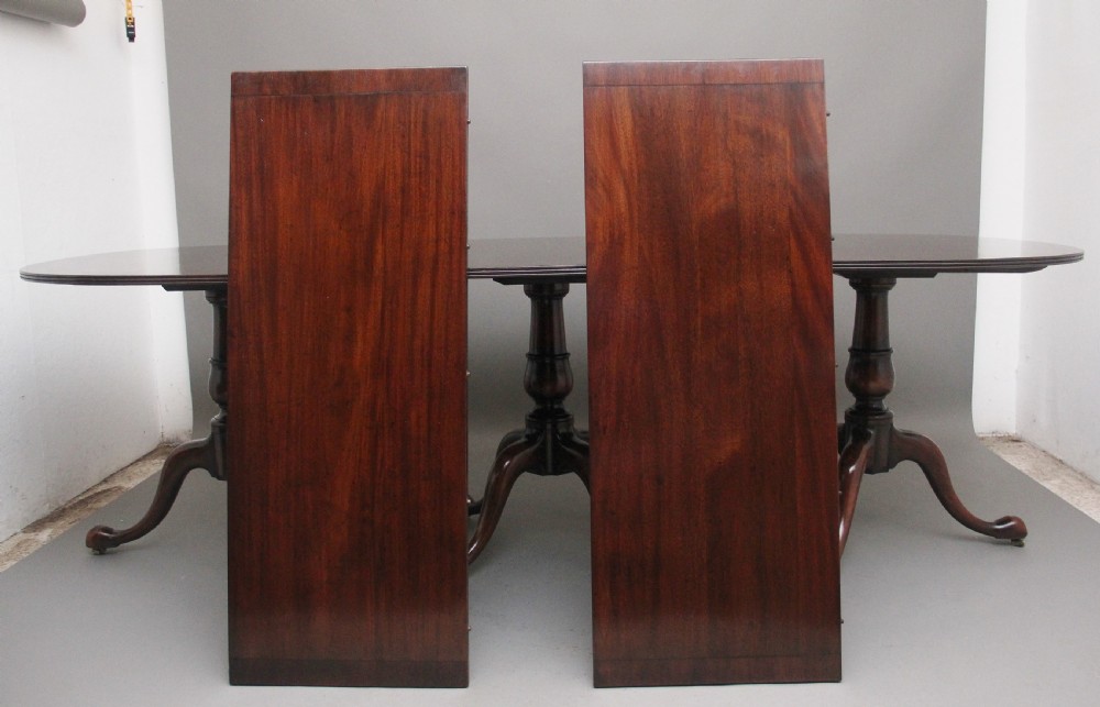Early 20th Century mahogany three pedestal dining table View II