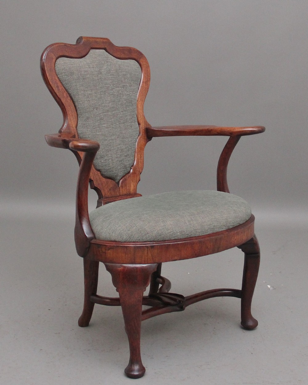 A fabulous quality and very rare George II walnut armchair