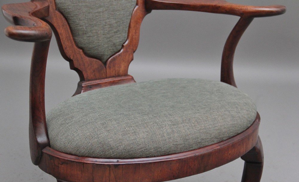 A fabulous quality and very rare George II walnut armchair View IX