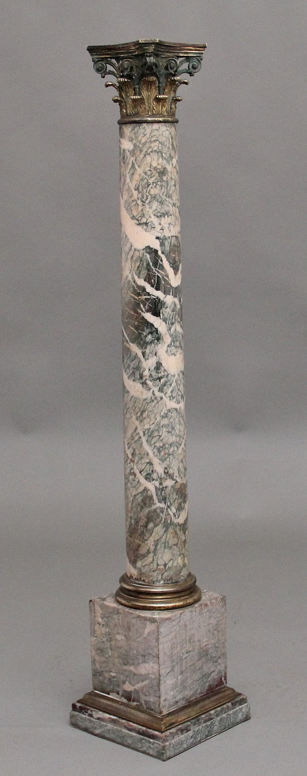 Early 19th Century marble and brass column from the Regency era