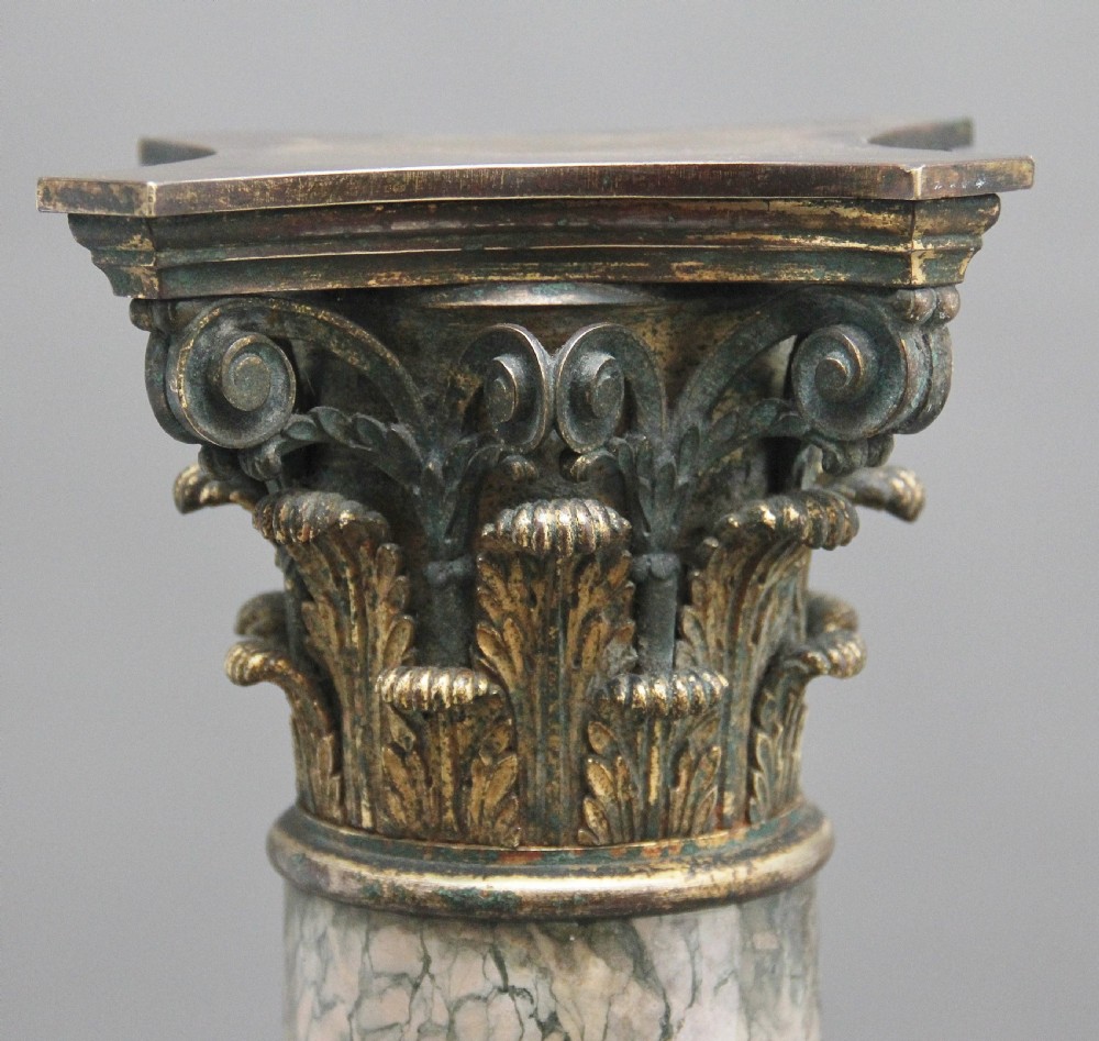 Early 19th Century marble and brass column from the Regency era View VII