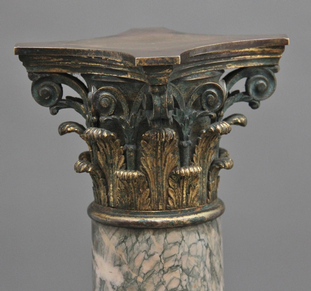 Early 19th Century marble and brass column from the Regency era View VIII