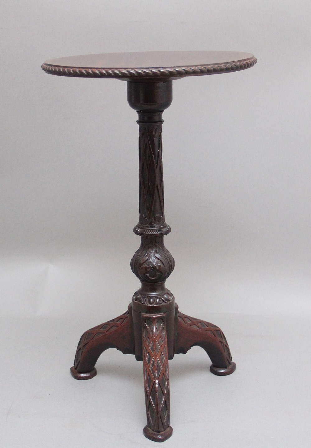 19th Century carved mahogany tripod table