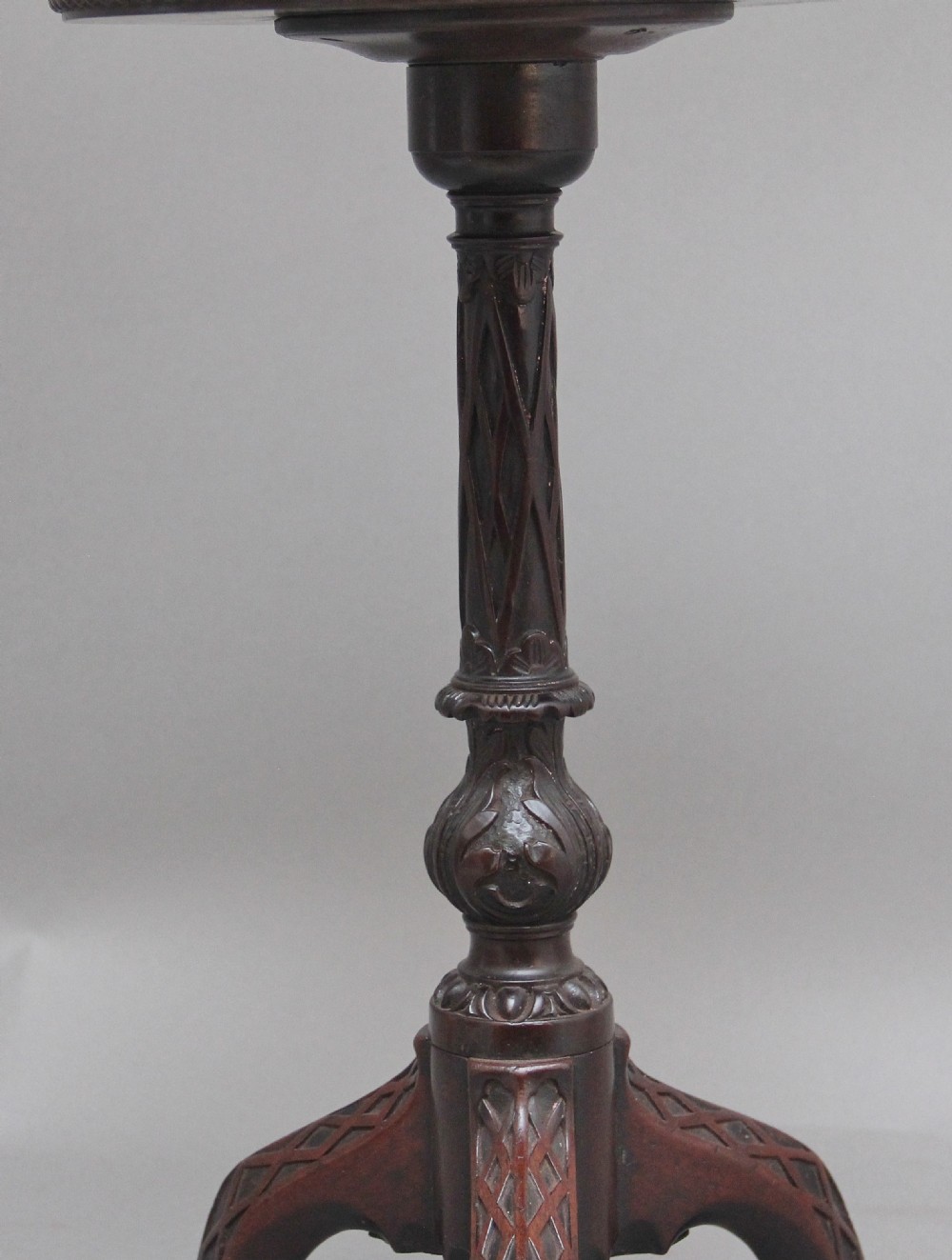 19th Century carved mahogany tripod table View V