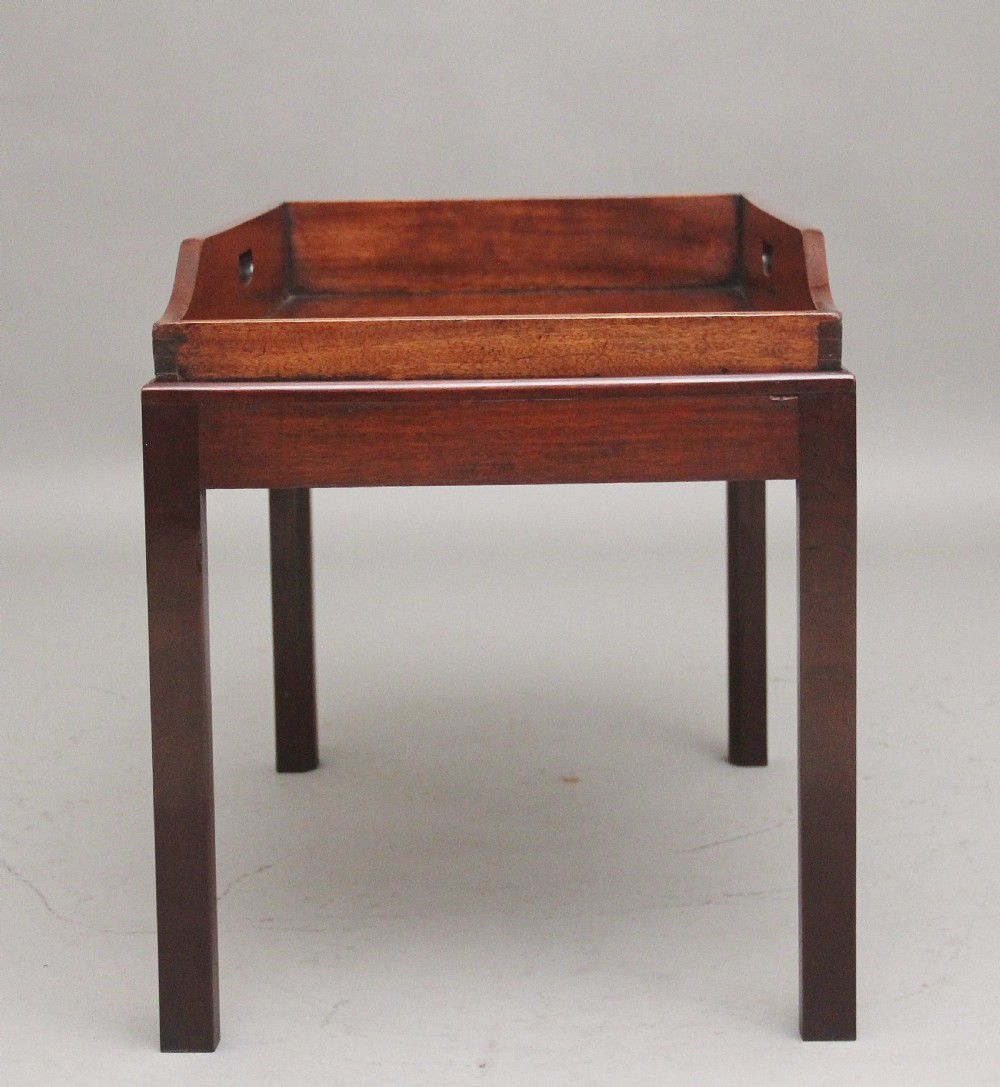 19th Century mahogany butlers tray on later stand View II