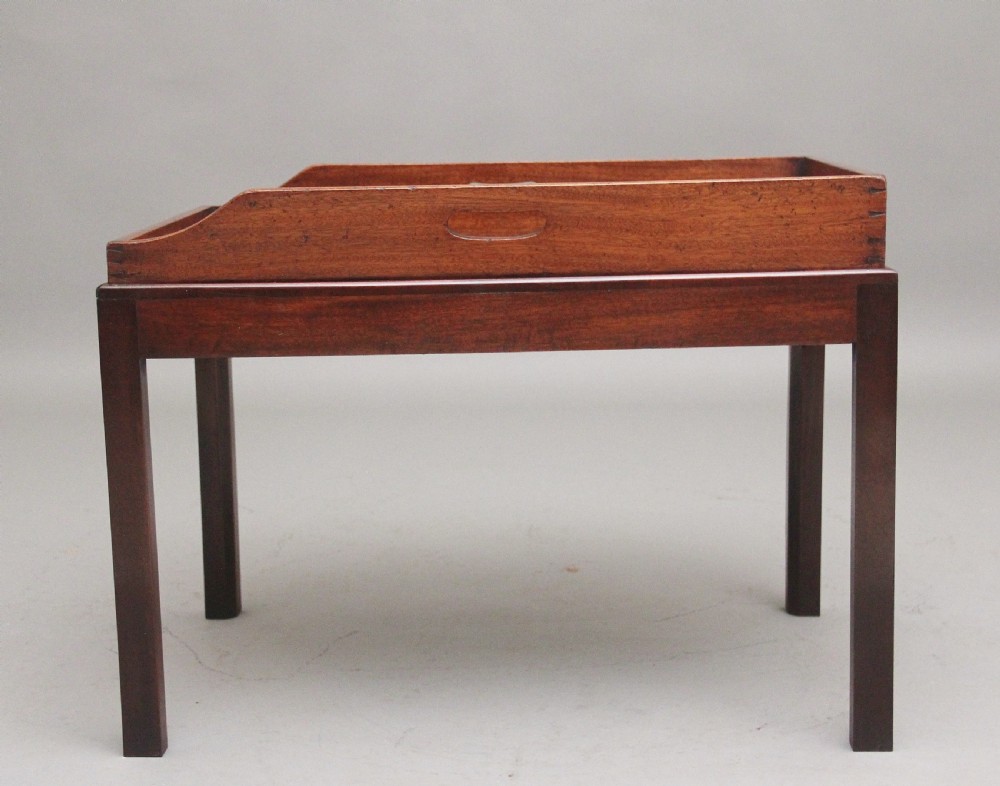 19th Century mahogany butlers tray on later stand View III