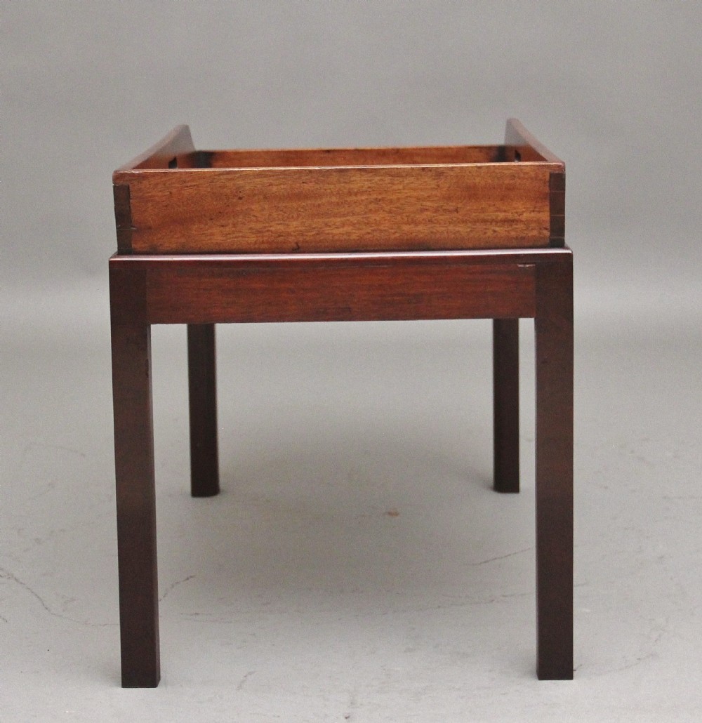19th Century mahogany butlers tray on later stand View IV