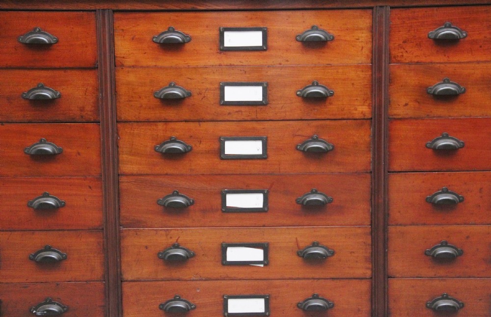 A pair of early 20th Century mahogany multi drawer chests View V