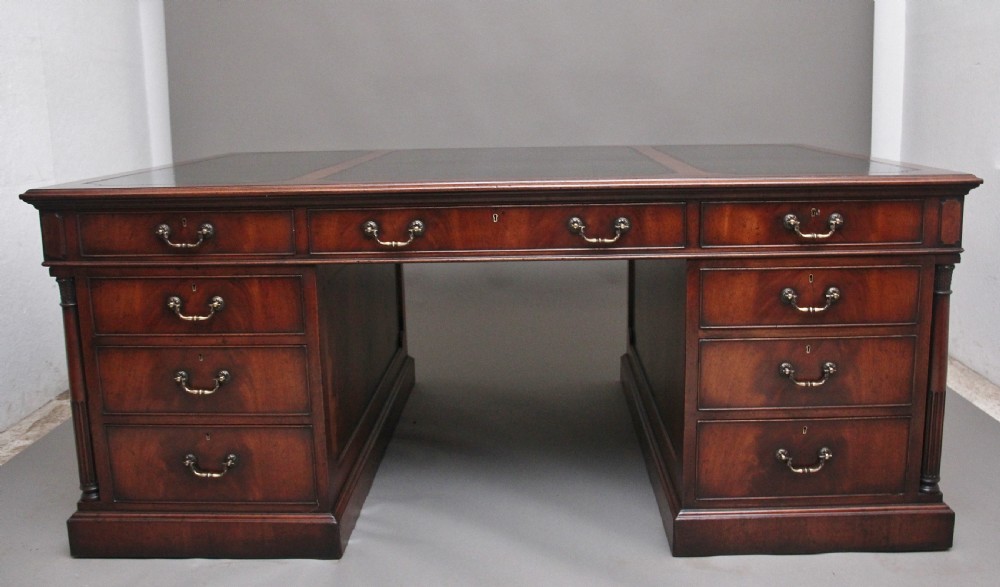 A large and impressive early 20th Century mahogany desk