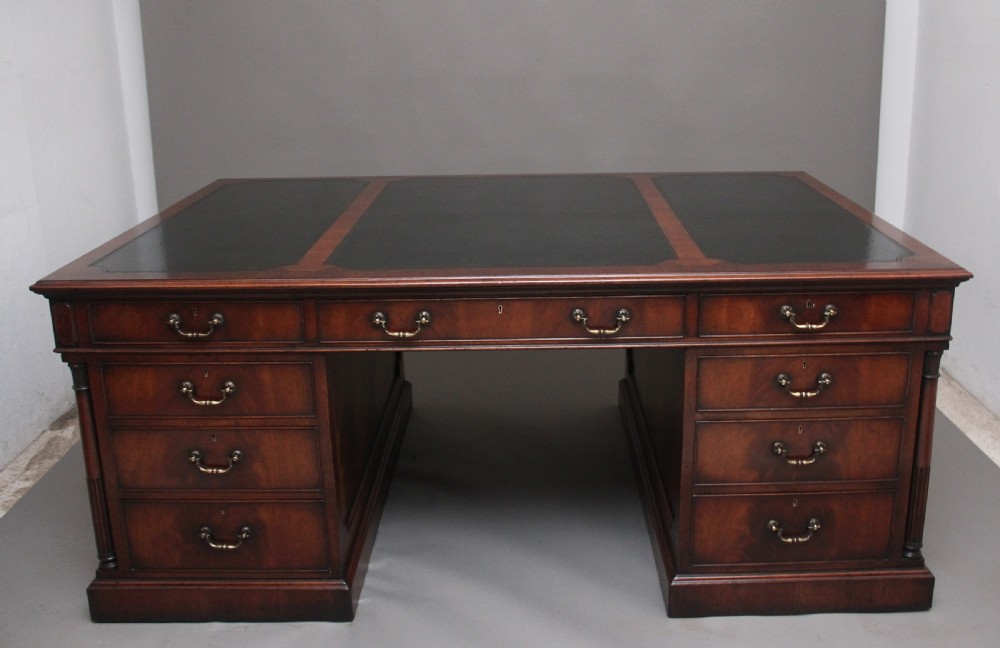 A large and impressive early 20th Century mahogany desk View II