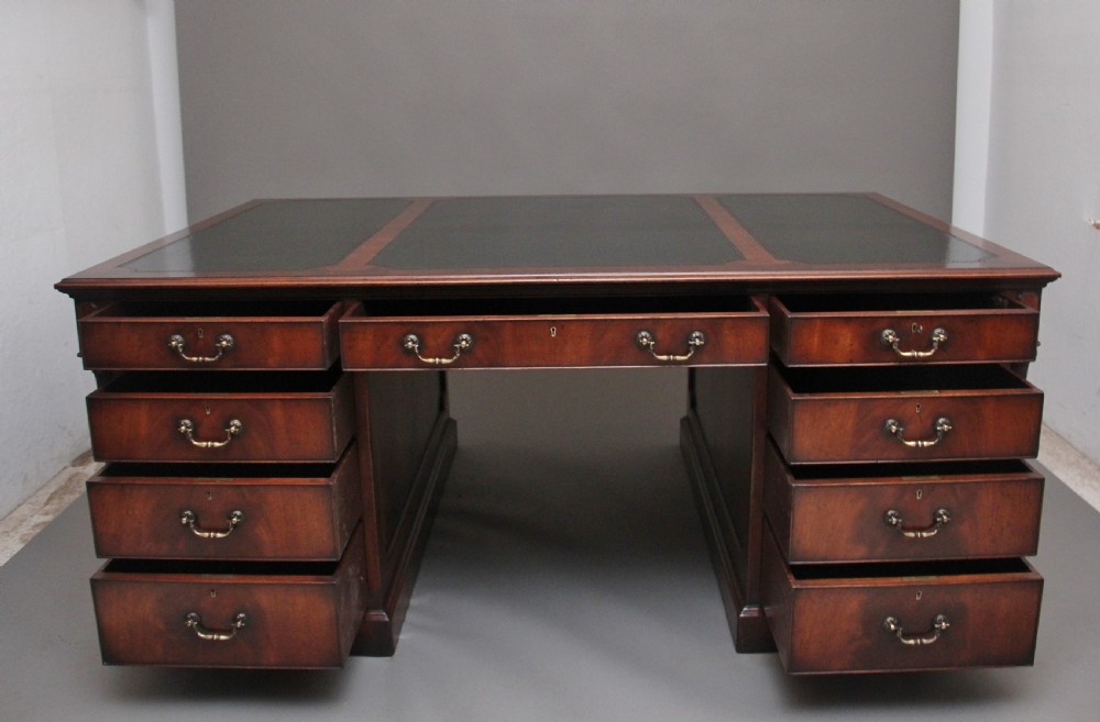 A large and impressive early 20th Century mahogany desk View III