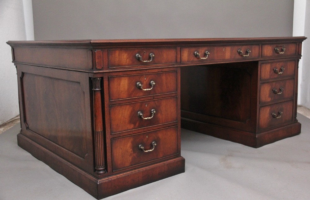 A large and impressive early 20th Century mahogany desk View V