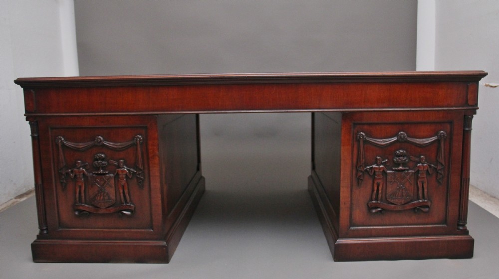 A large and impressive early 20th Century mahogany desk View VII