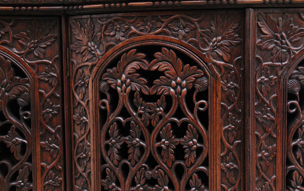 Mid 19th Century highly carved Anglo-Indian cabinet View VIII