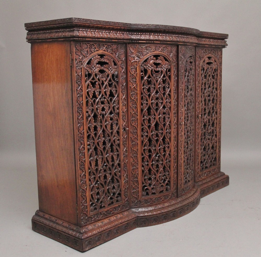 Mid 19th Century highly carved Anglo-Indian cabinet View X