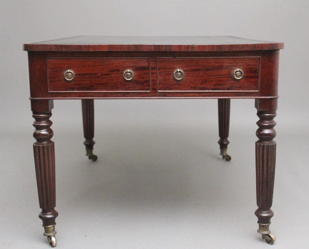 19th Century mahogany partners writing table View IV