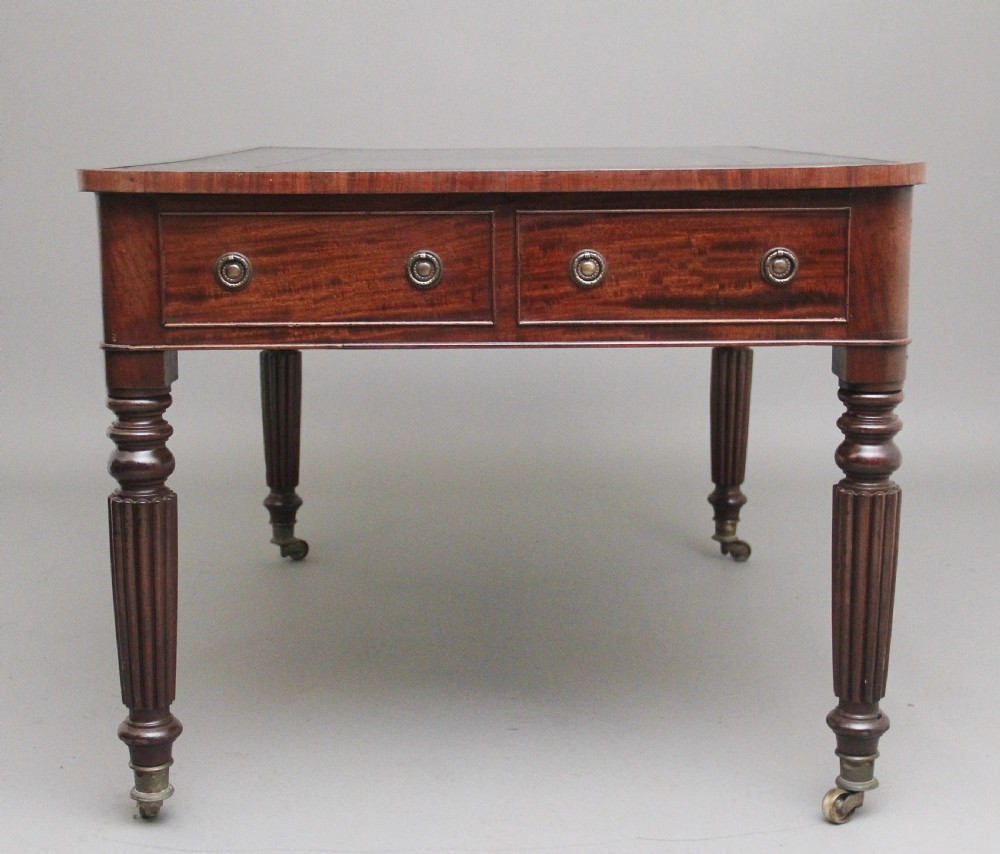 19th Century mahogany partners writing table View VII