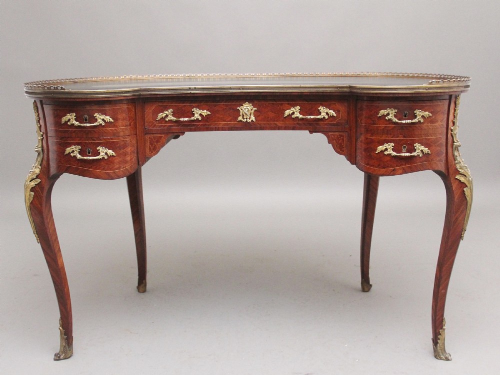 19th Century freestanding French parquetry and Kingwood Desk