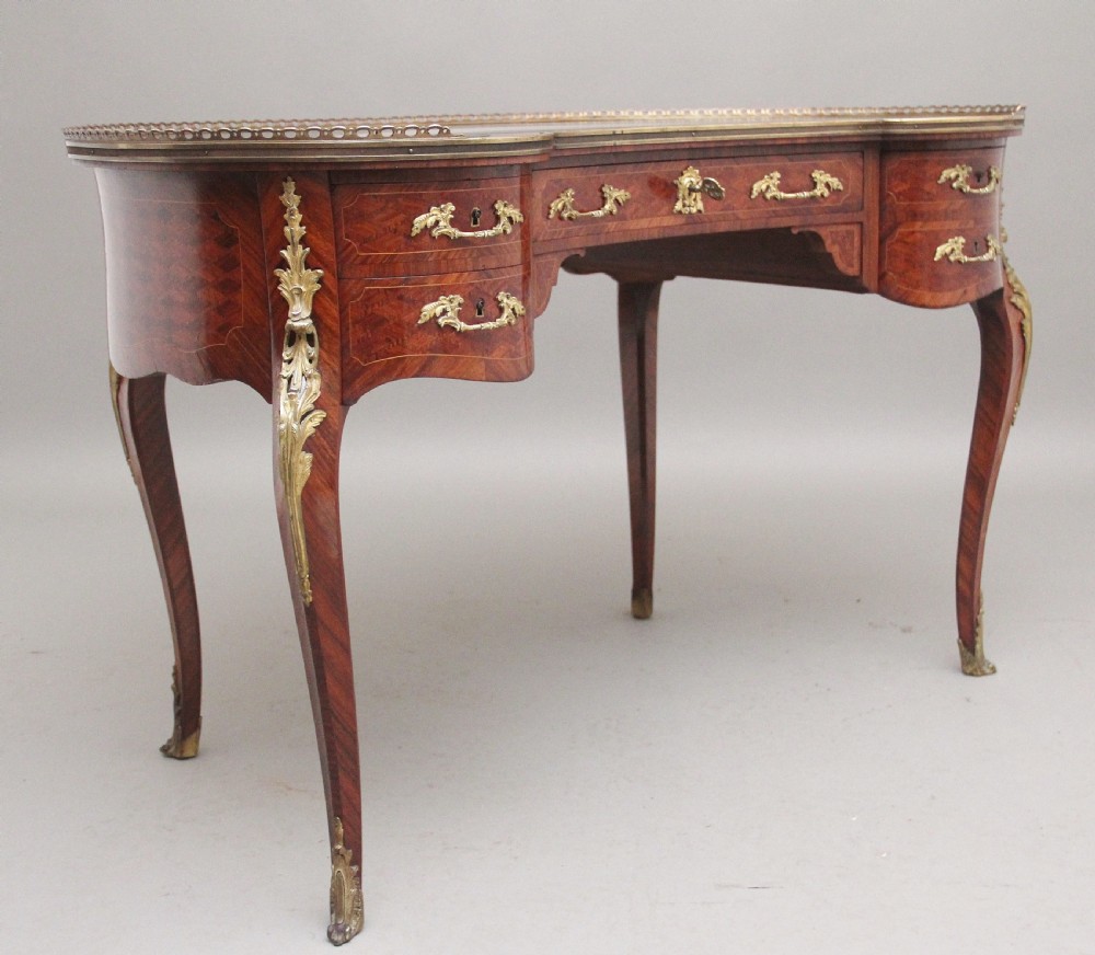19th Century freestanding French parquetry and Kingwood Desk View IV
