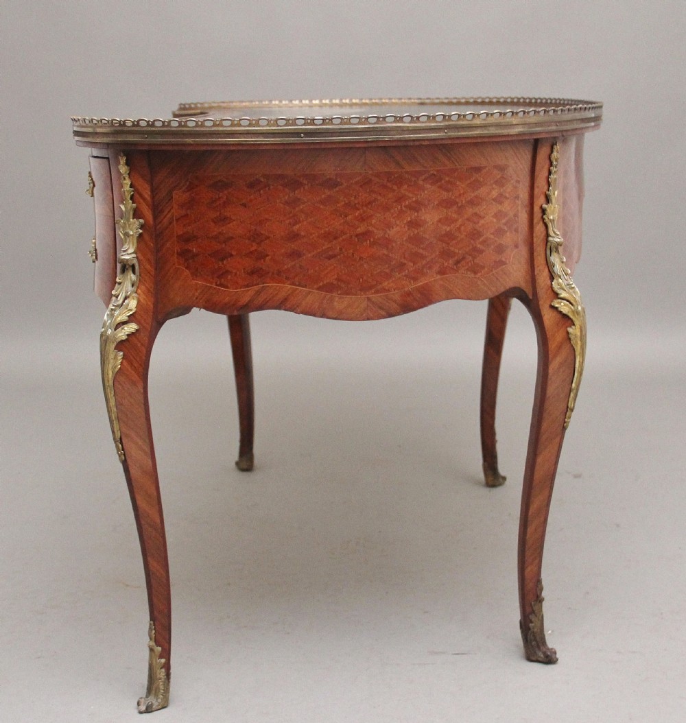 19th Century freestanding French parquetry and Kingwood Desk View VII
