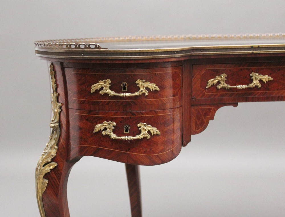 19th Century freestanding French parquetry and Kingwood Desk View X