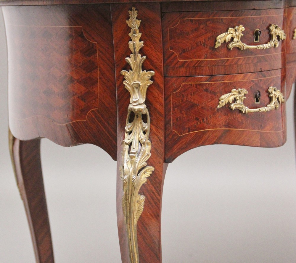 19th Century freestanding French parquetry and Kingwood Desk View XI